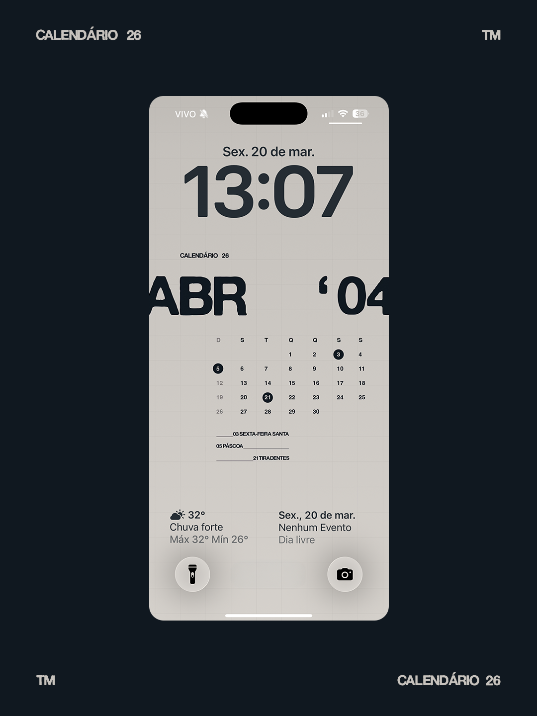 Calendário Essential 26 Dig
