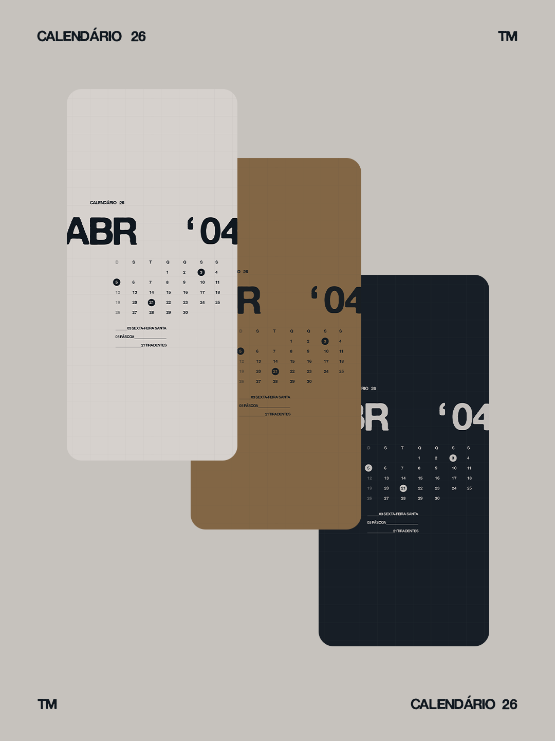 Calendário Essential 26 Dig